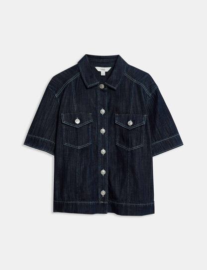 Denim Utility Short Sleeve Shirt