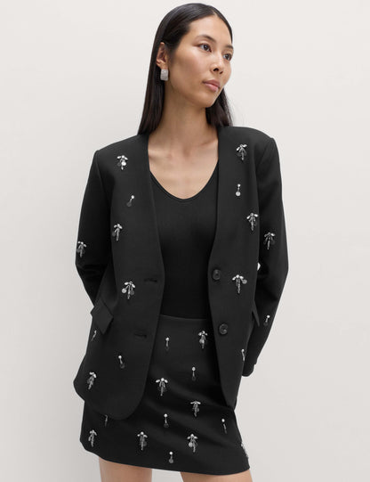 Disc Embellished Mini A-Line Skirt