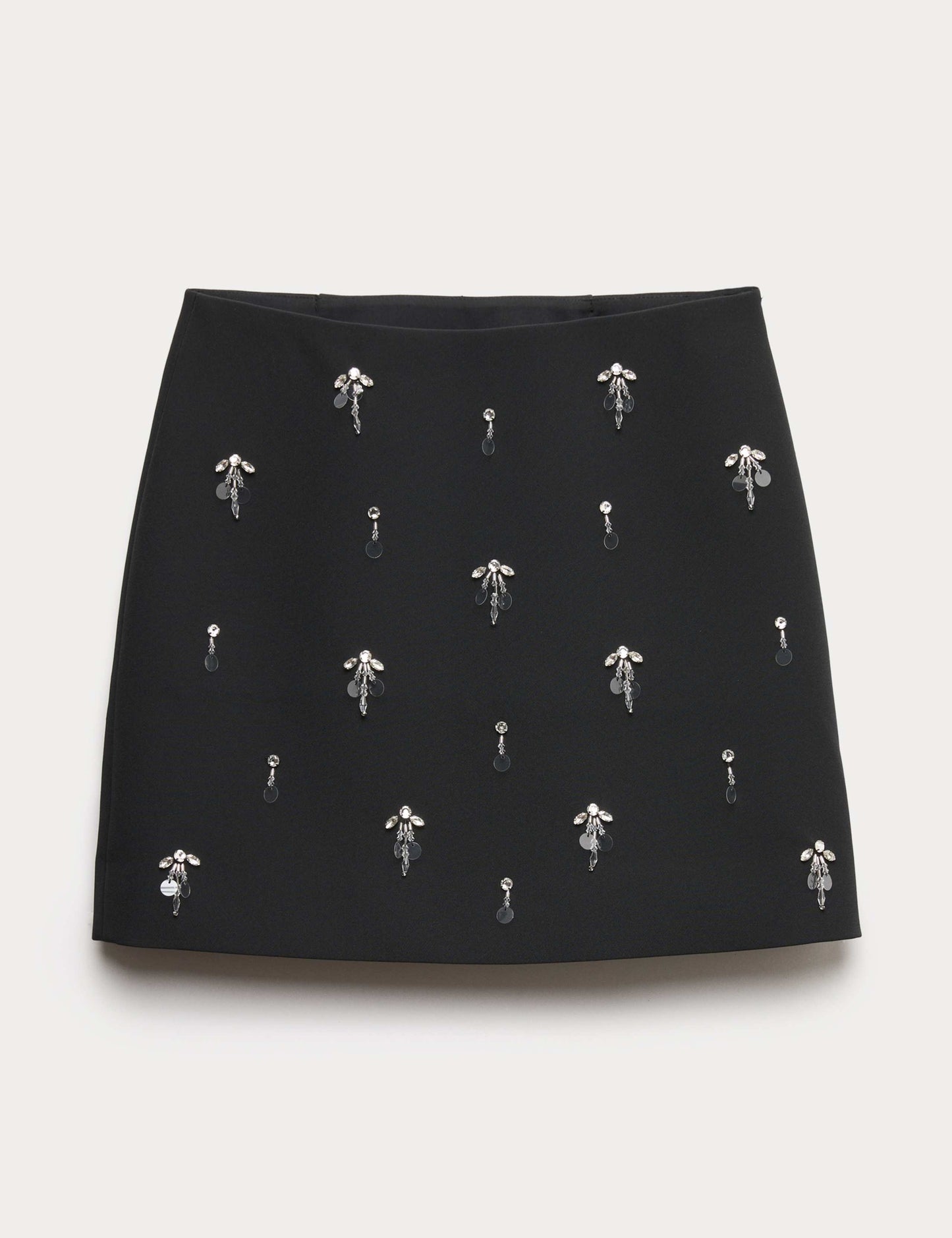 Disc Embellished Mini A-Line Skirt