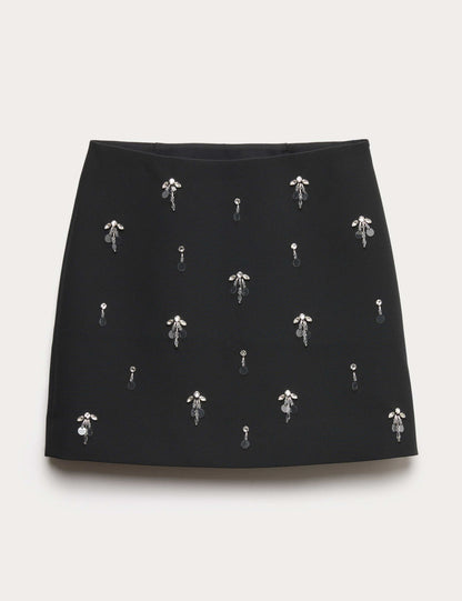Disc Embellished Mini A-Line Skirt