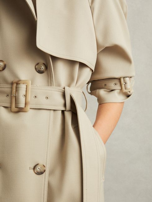 Double Breasted Belted Trench Coat