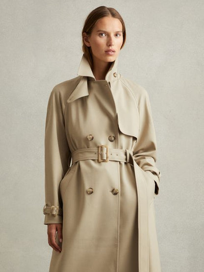 Double Breasted Belted Trench Coat