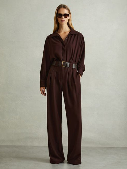 Belted Wide Leg Jumpsuit