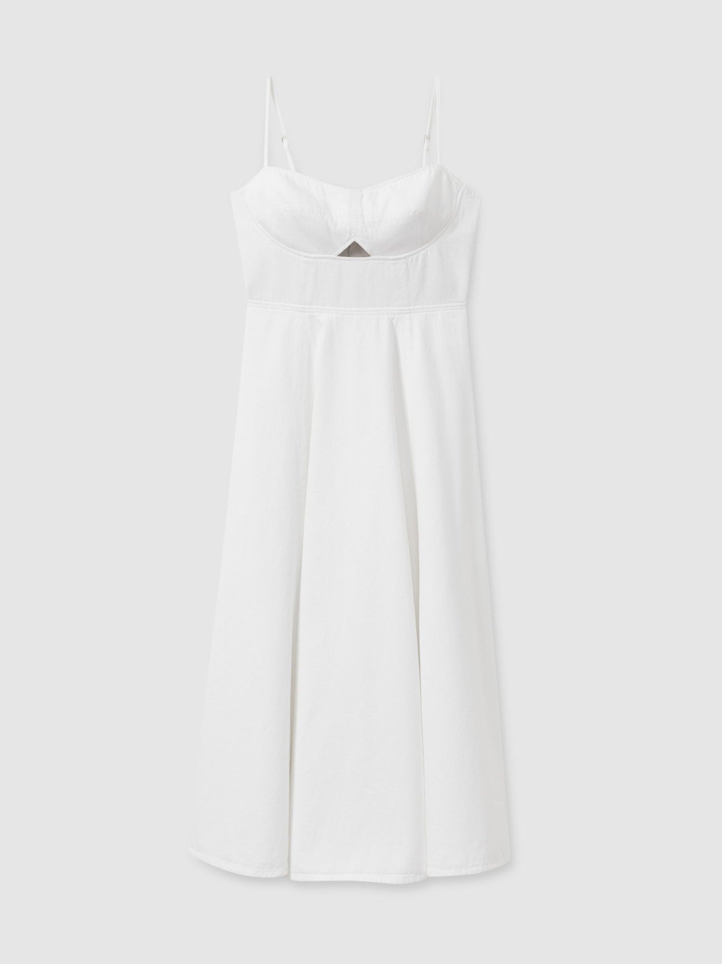 Cotton Denim Dress in White