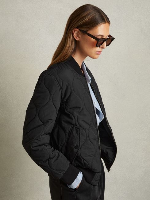 Quilted Bomber Jacket