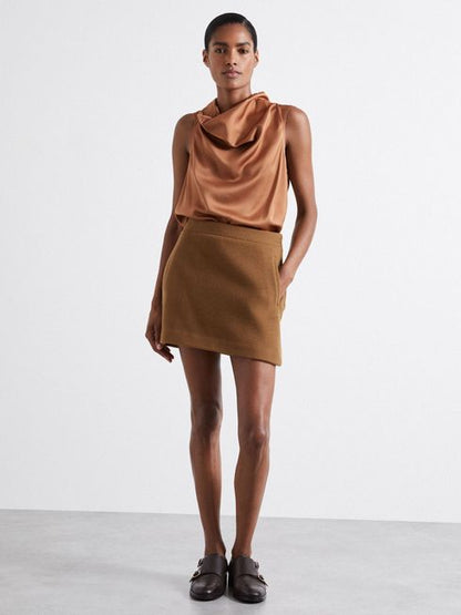 Atelier Virgin Wool and Camel-Blend Suit Skirt