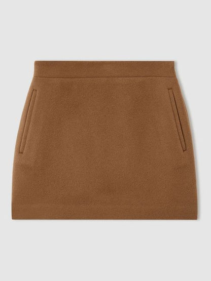 Atelier Virgin Wool and Camel-Blend Suit Skirt