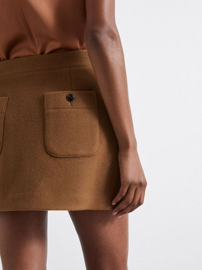 Atelier Virgin Wool and Camel-Blend Suit Skirt