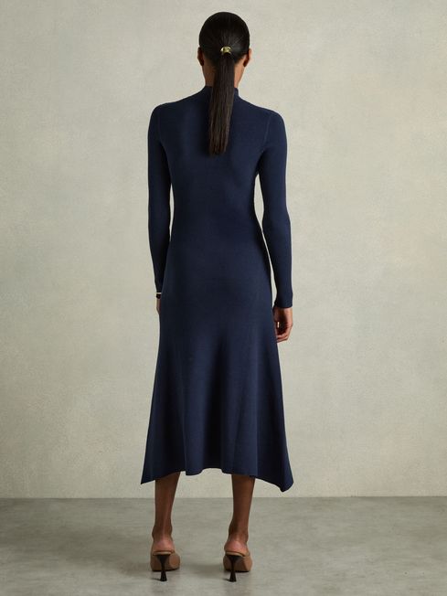 Round Neck Ribbed Midi Dress