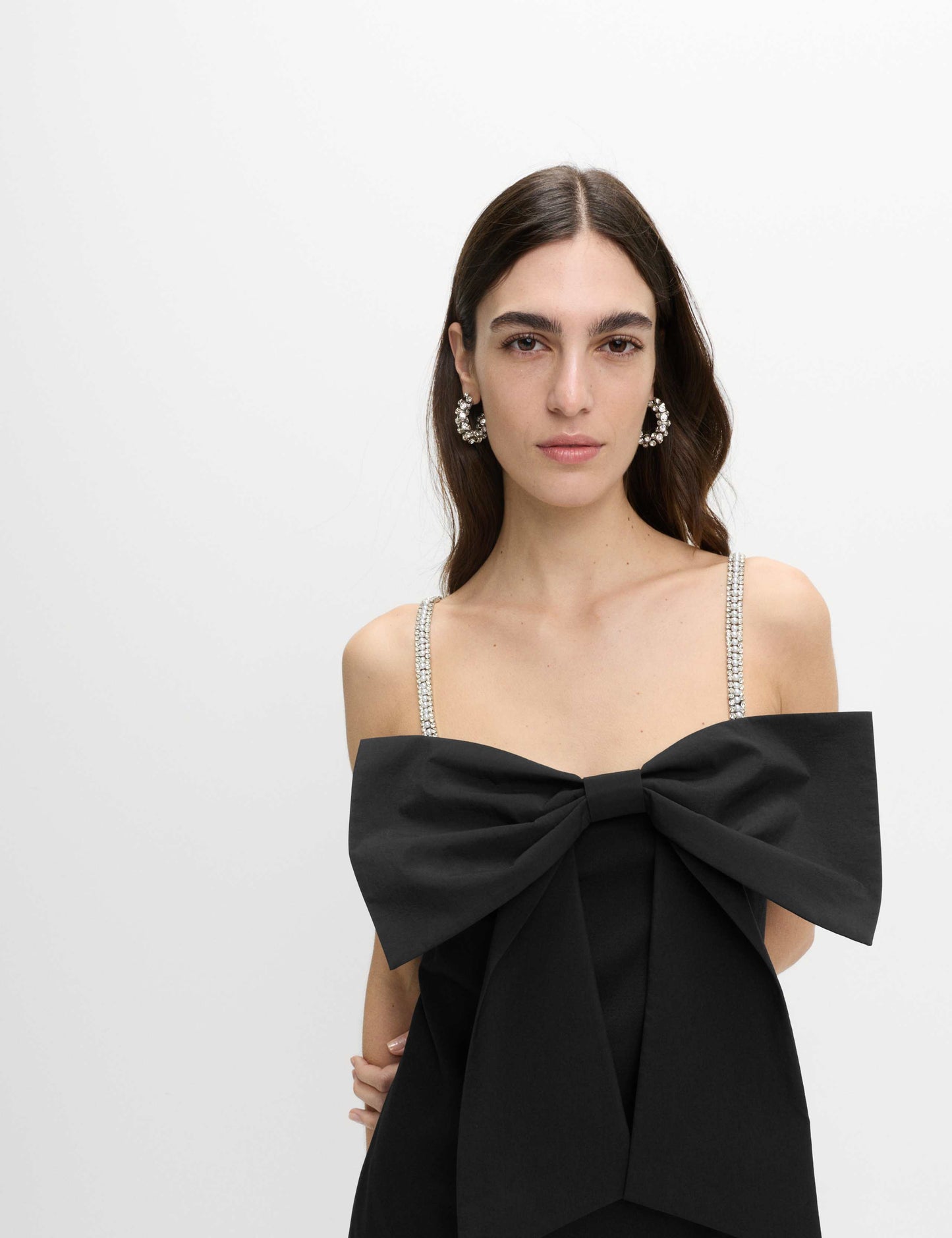 Embellished Bow Detail Mini Dress