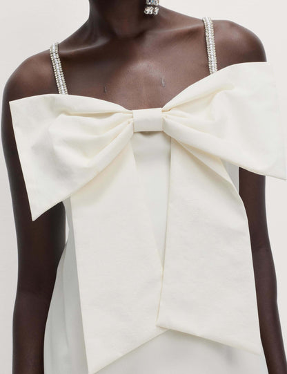 Embellished Bow Detail Mini Dress