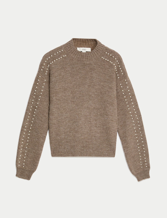 Embellished Crew Neck Jumper