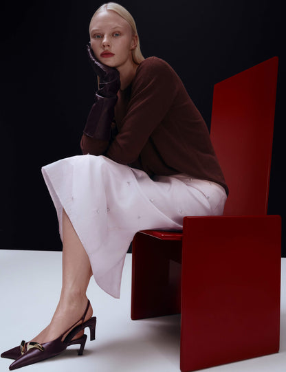 Embellished Midi A-Line Skirt