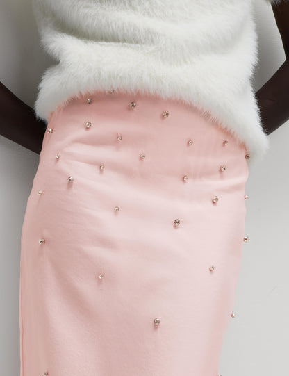 Embellished Midi A-Line Skirt