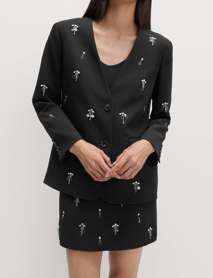 Embellished Single Breasted Blazer