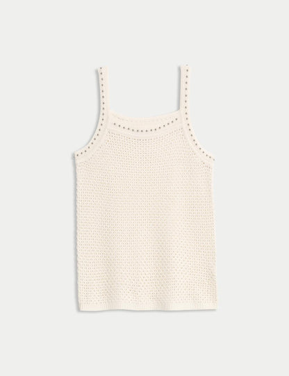 Embellished Slim Fit Knitted Vest