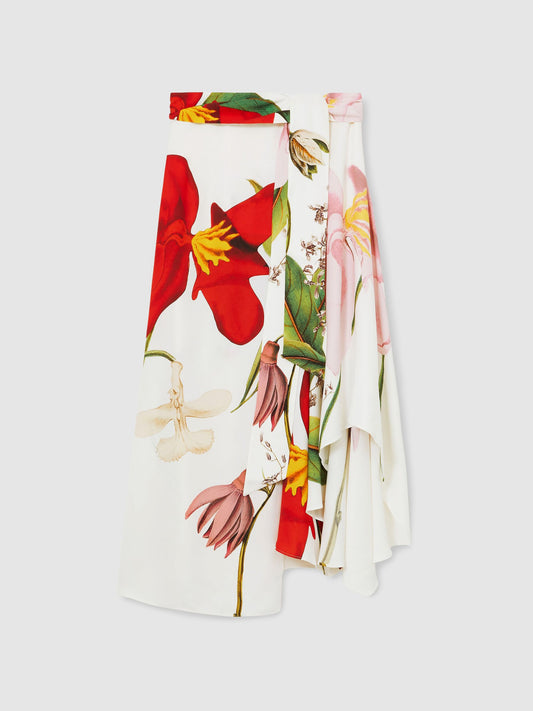 NYBG Floral Midi Skirt in Ivory