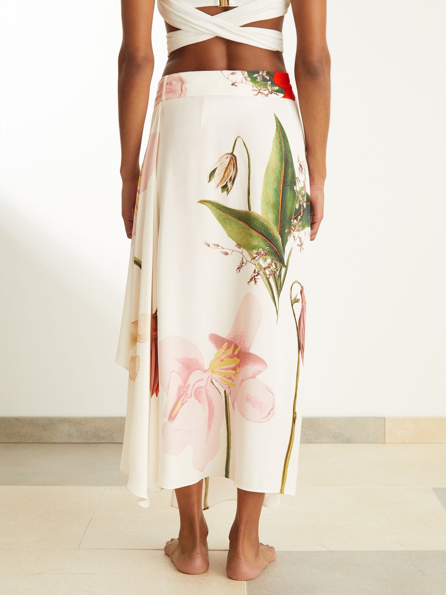 NYBG Floral Midi Skirt in Ivory