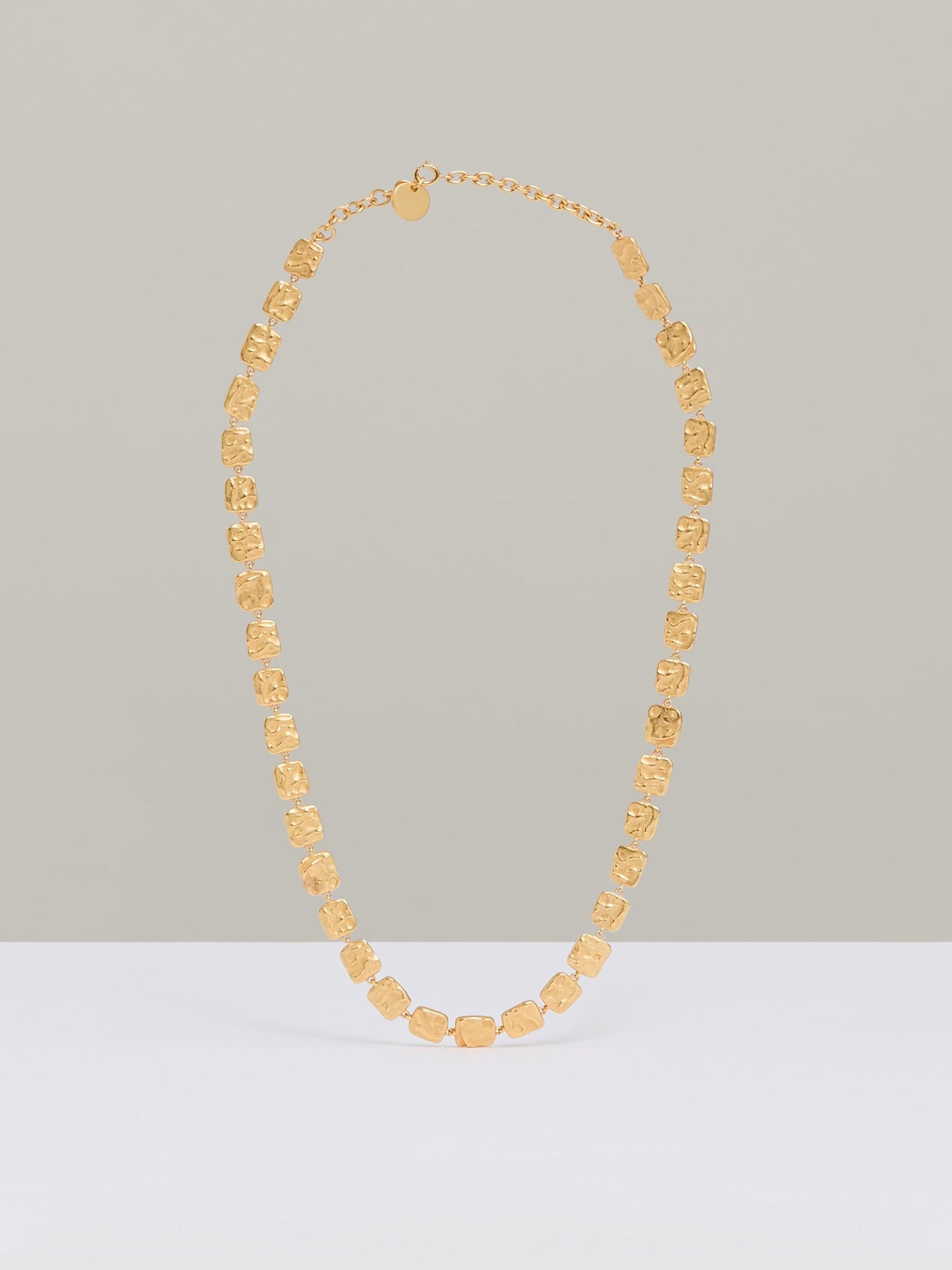 Molten Square Necklace in Gold Tone