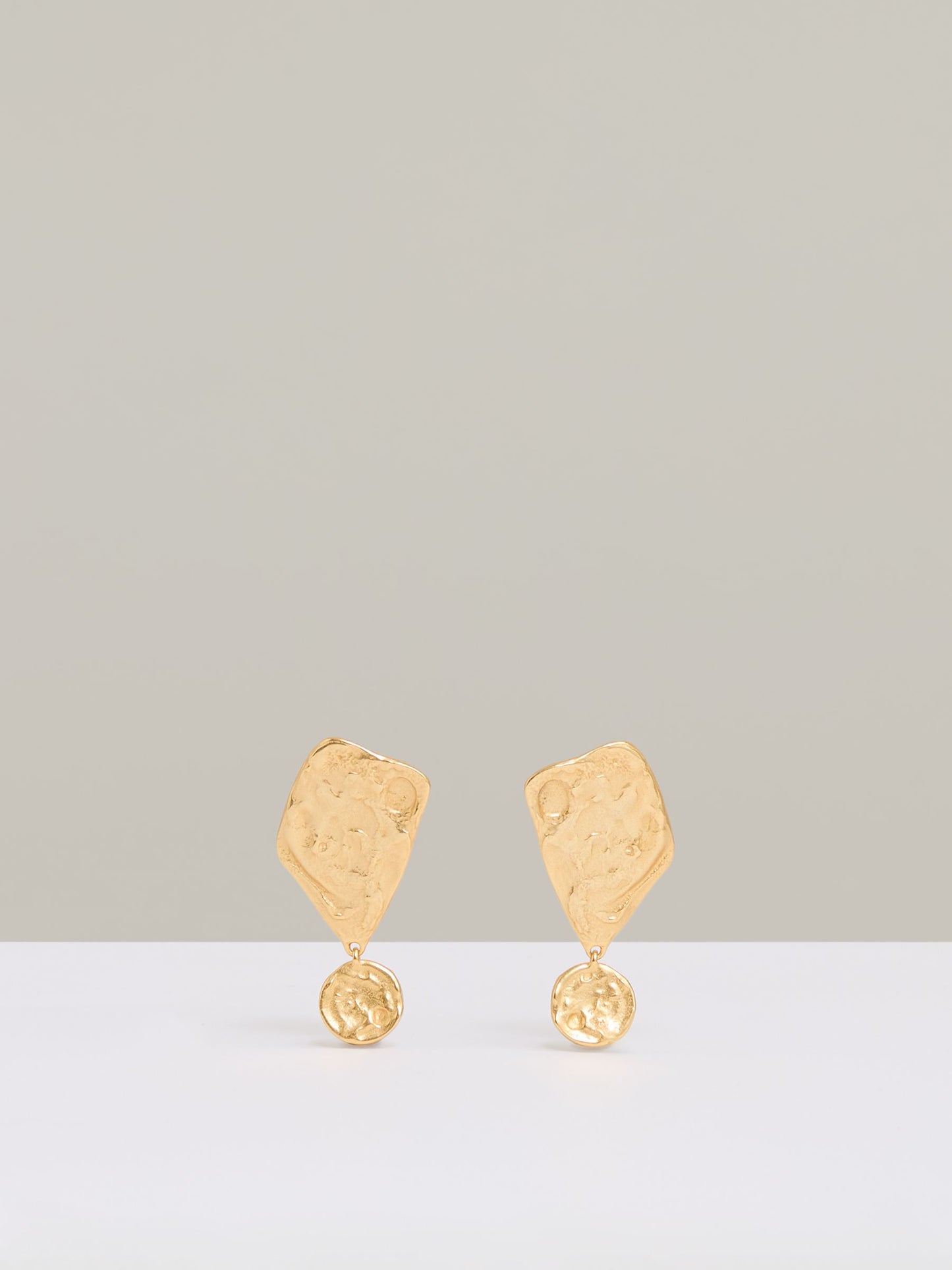 Molten Large Drop Earrings in Gold Tone