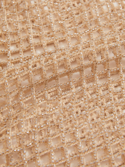Mesh Knit Beaded Vest in Neutral