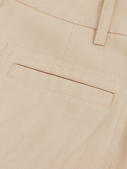 Reiss Atelier Wide-Leg Woven Trousers in Off White