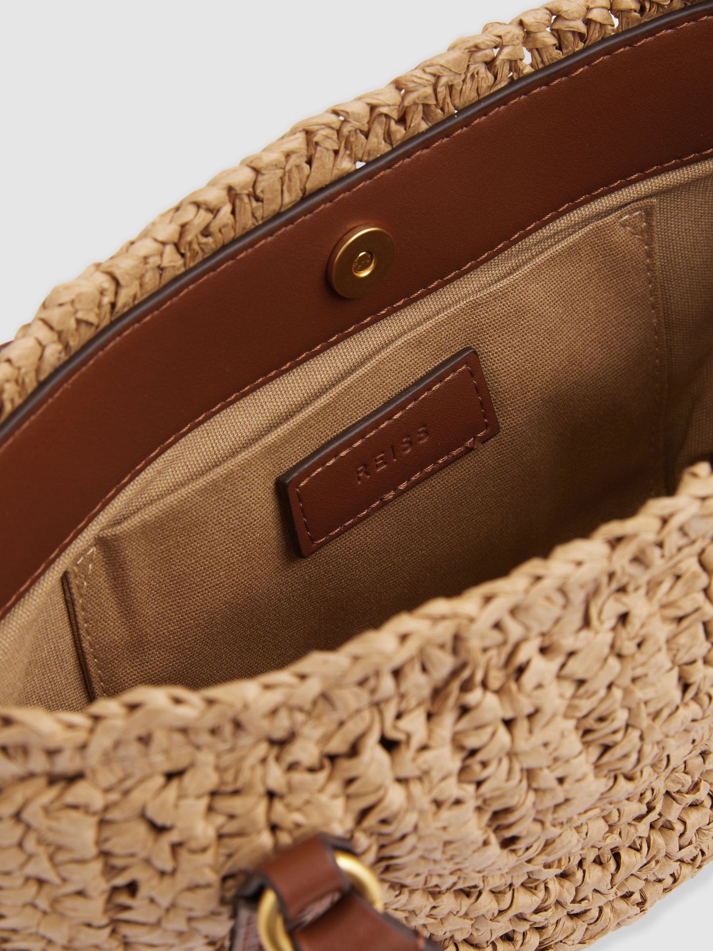 Raffia Woven Tote Bag in Natural