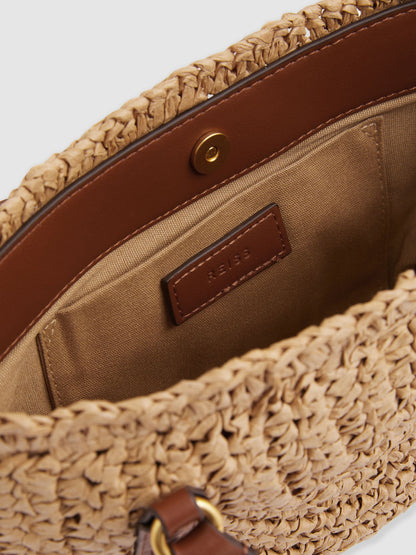 Raffia Woven Tote Bag in Natural