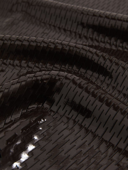 Reiss Atelier Laser-Cut Pencil Skirt in Chocolate