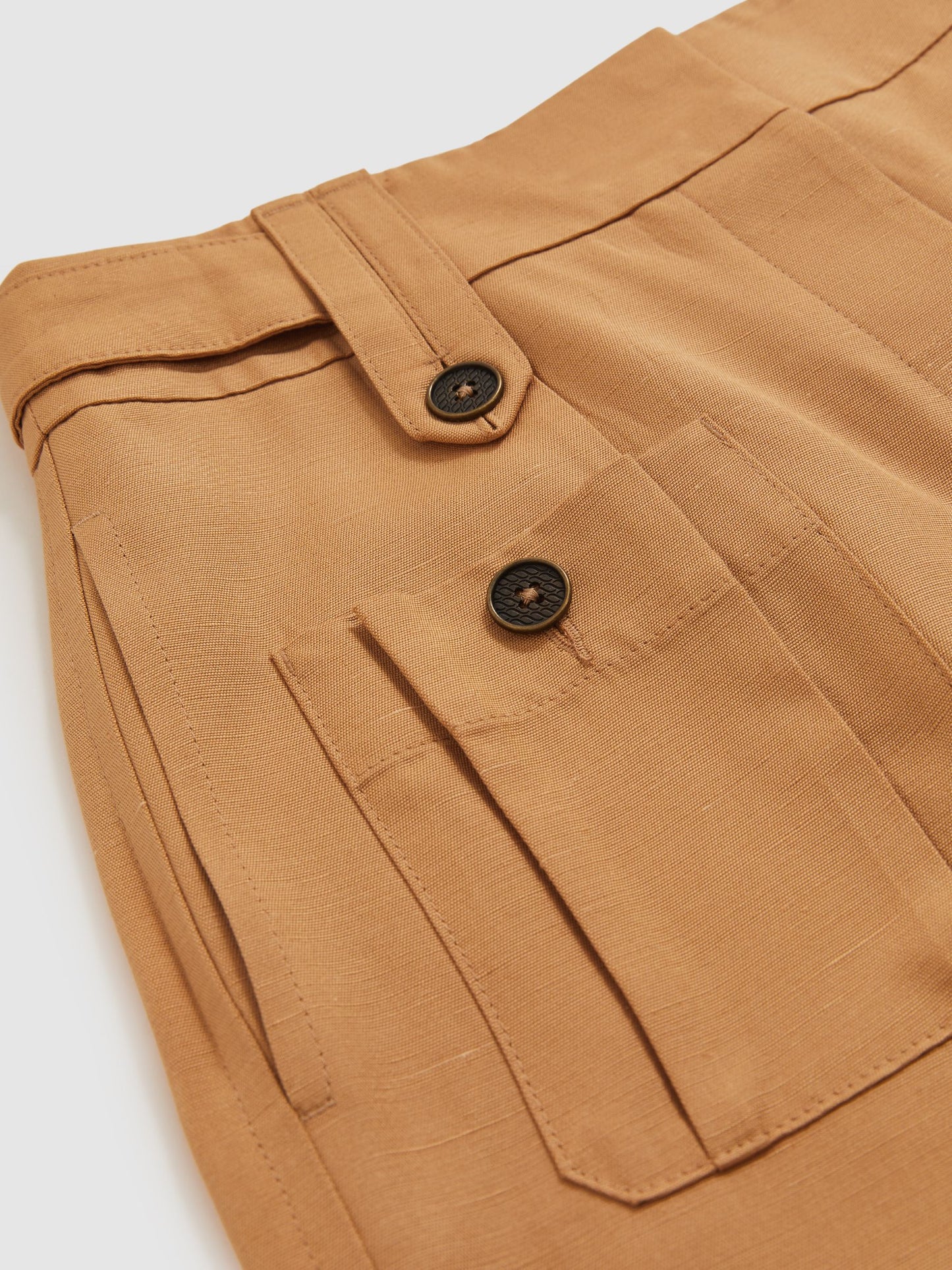 Reiss Atelier Tapered Cargo Trousers in Tan