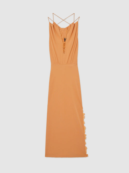 Atelier Drape Jersey Maxi Dress in Orange