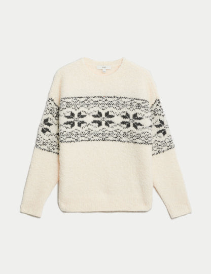 Fair Isle Crew Neck Relaxed Fit Jumper