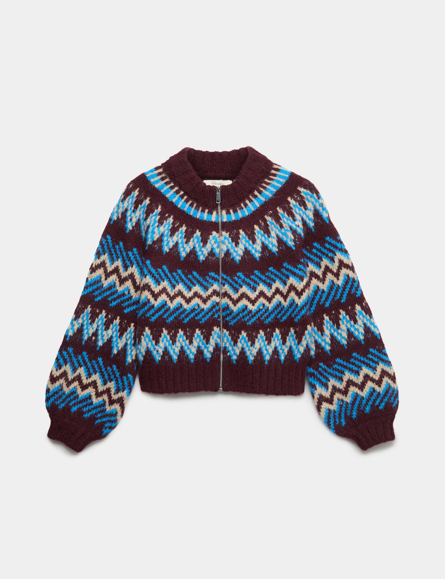 Fair Isle Knitted Bomber Cardigan