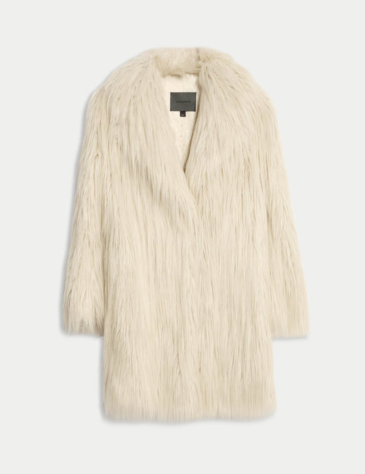 Faux Fur Collared Longline Coat