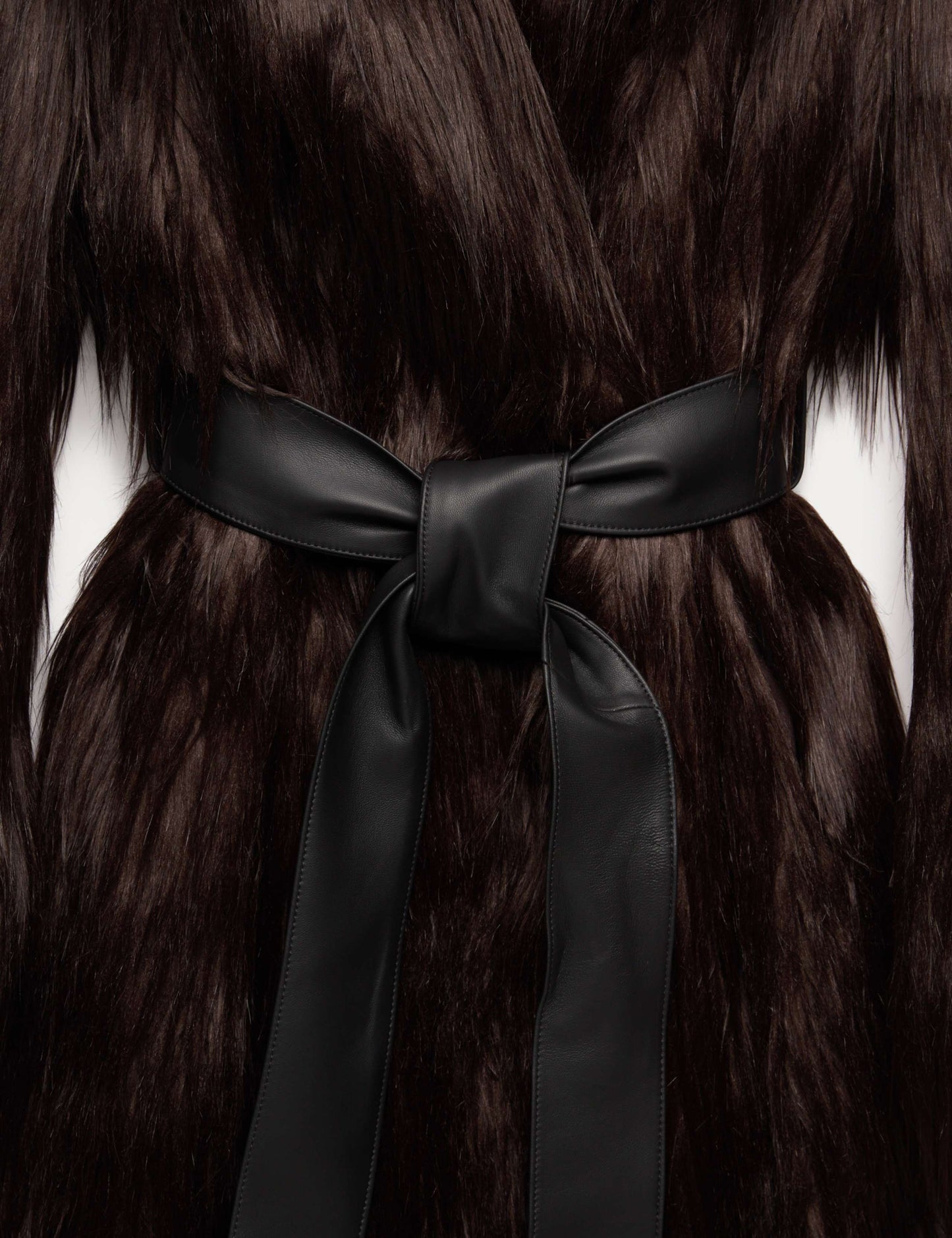 Faux Fur Collared Longline Trench Coat