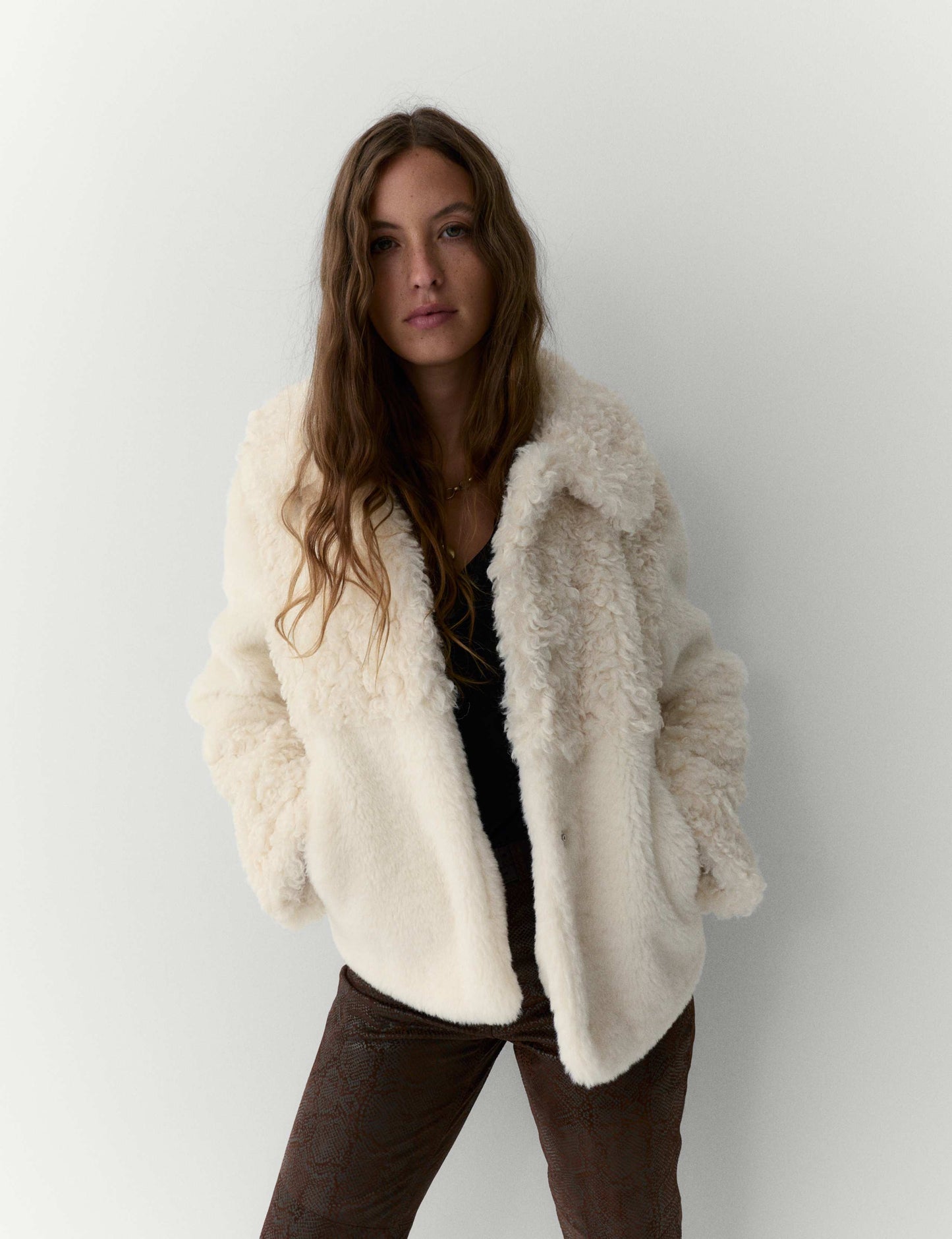 Faux Fur Panelled Coat