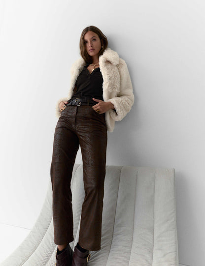 Faux Fur Panelled Coat