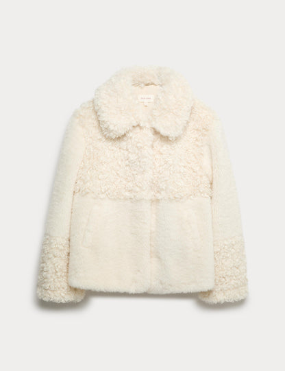 Faux Fur Panelled Coat