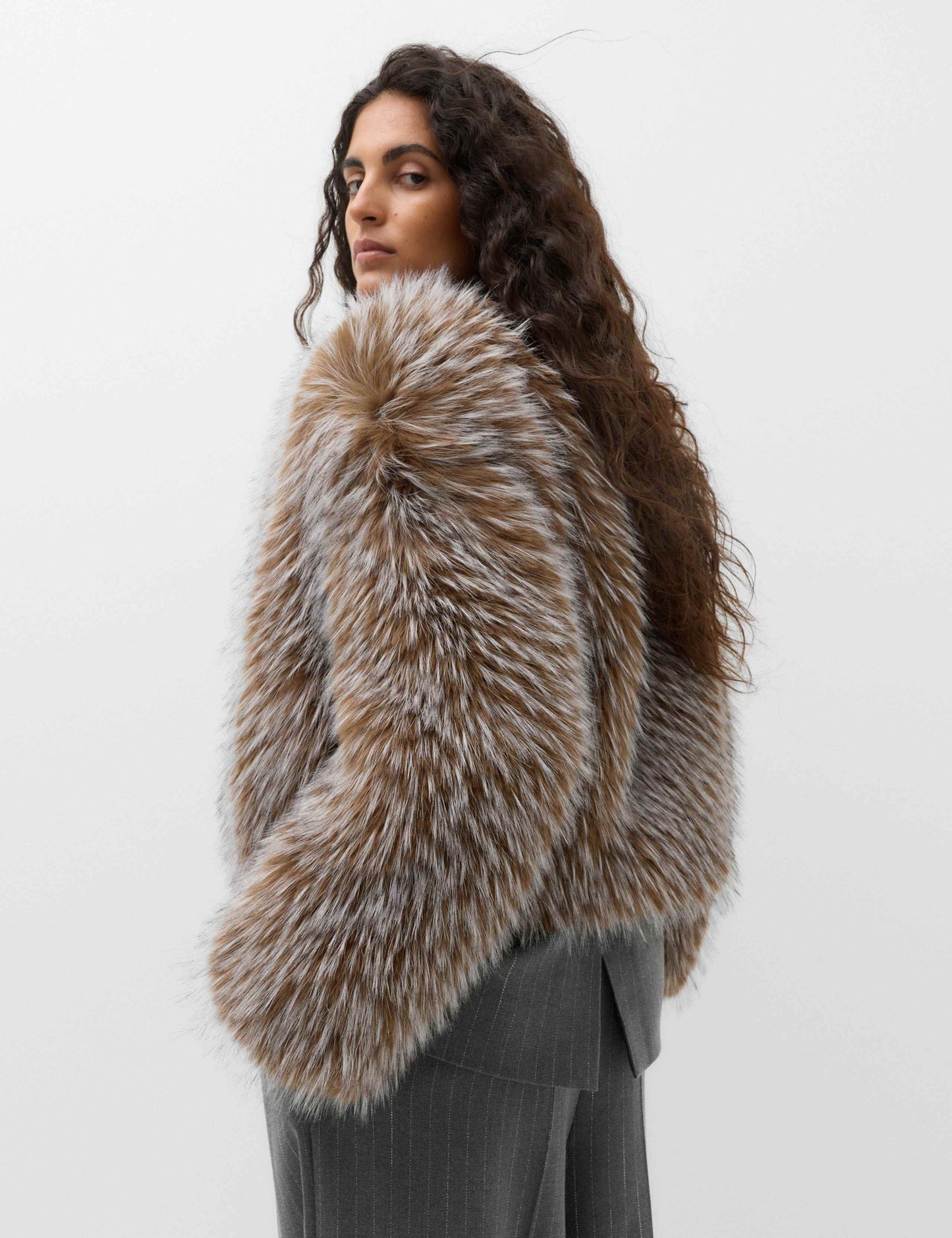 Faux Fur Tipped Short Jacket