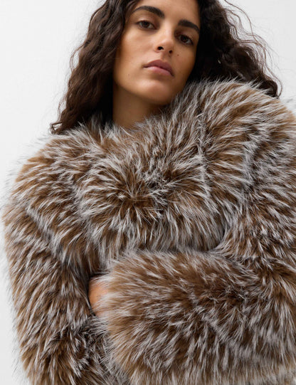 Faux Fur Tipped Short Jacket