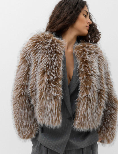 Faux Fur Tipped Short Jacket