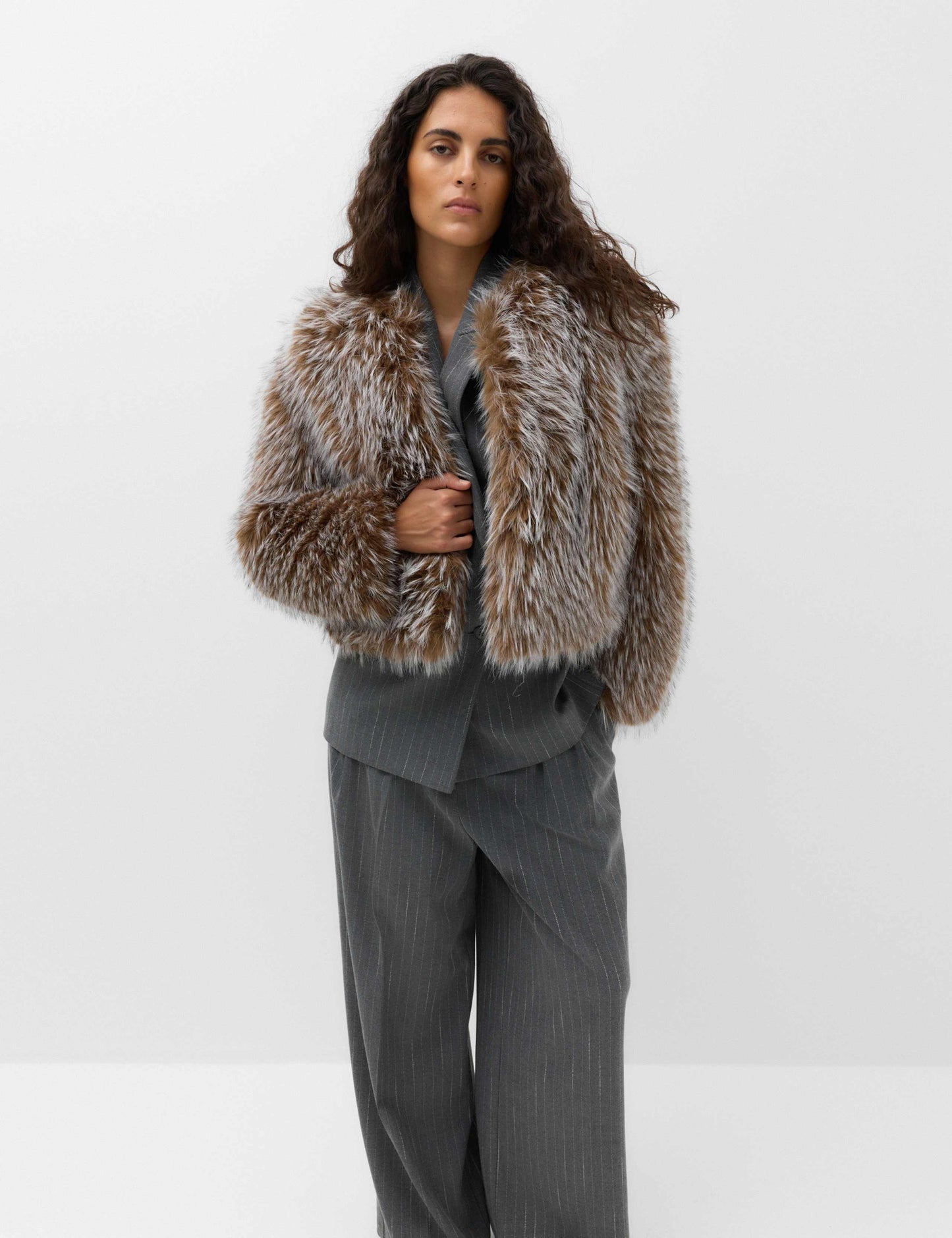 Faux Fur Tipped Short Jacket