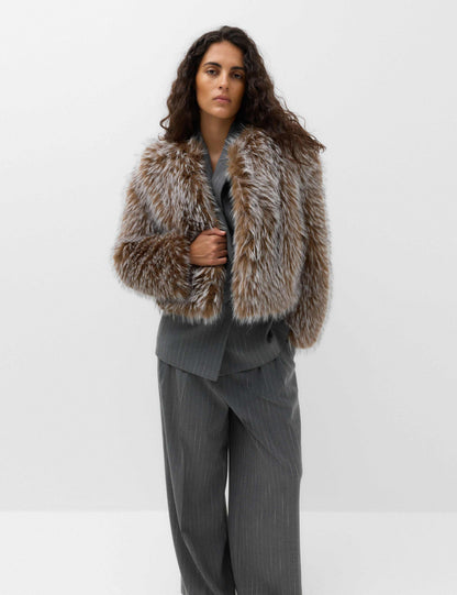 Faux Fur Tipped Short Jacket