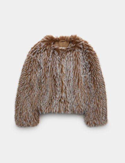 Faux Fur Tipped Short Jacket
