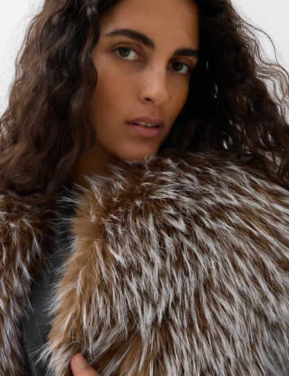 Faux Fur Tipped Short Jacket