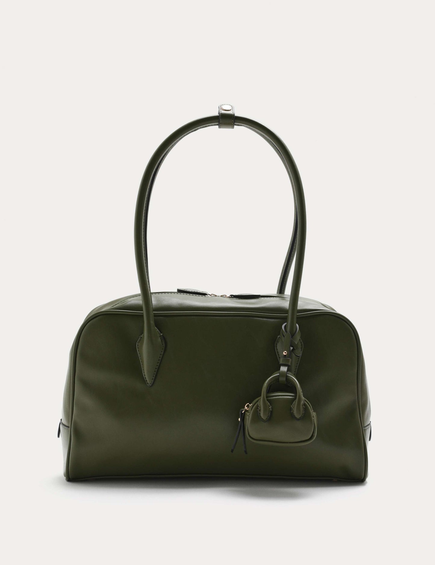 Faux Leather Bowler Bag