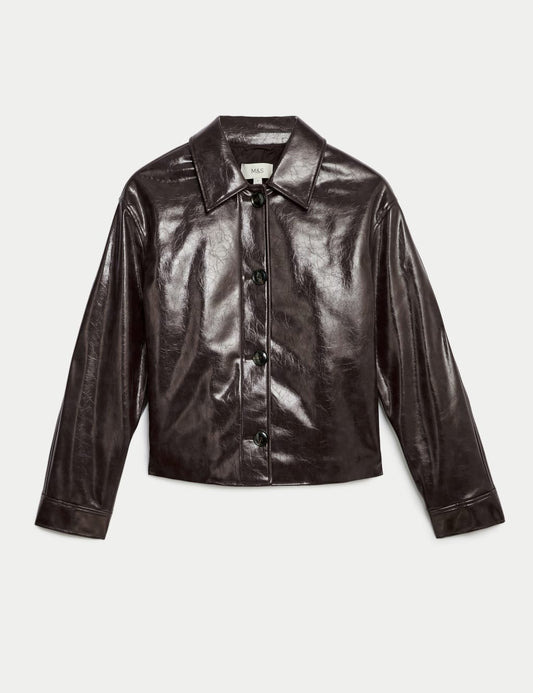 Faux Leather High Shine Jacket