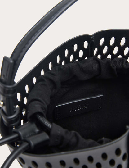 Faux Leather Laser Cut Tulip Bucket Bag