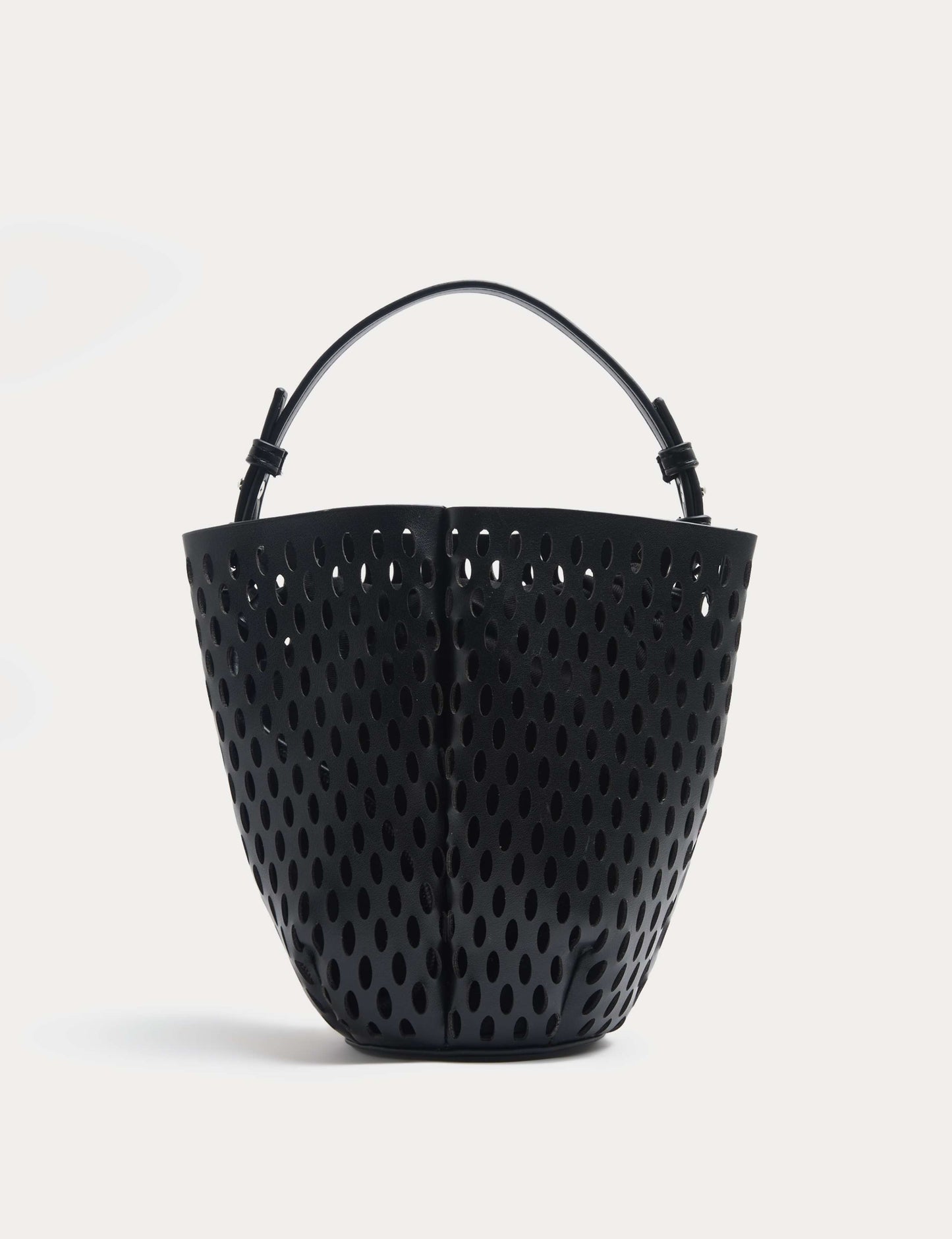 Faux Leather Laser Cut Tulip Bucket Bag
