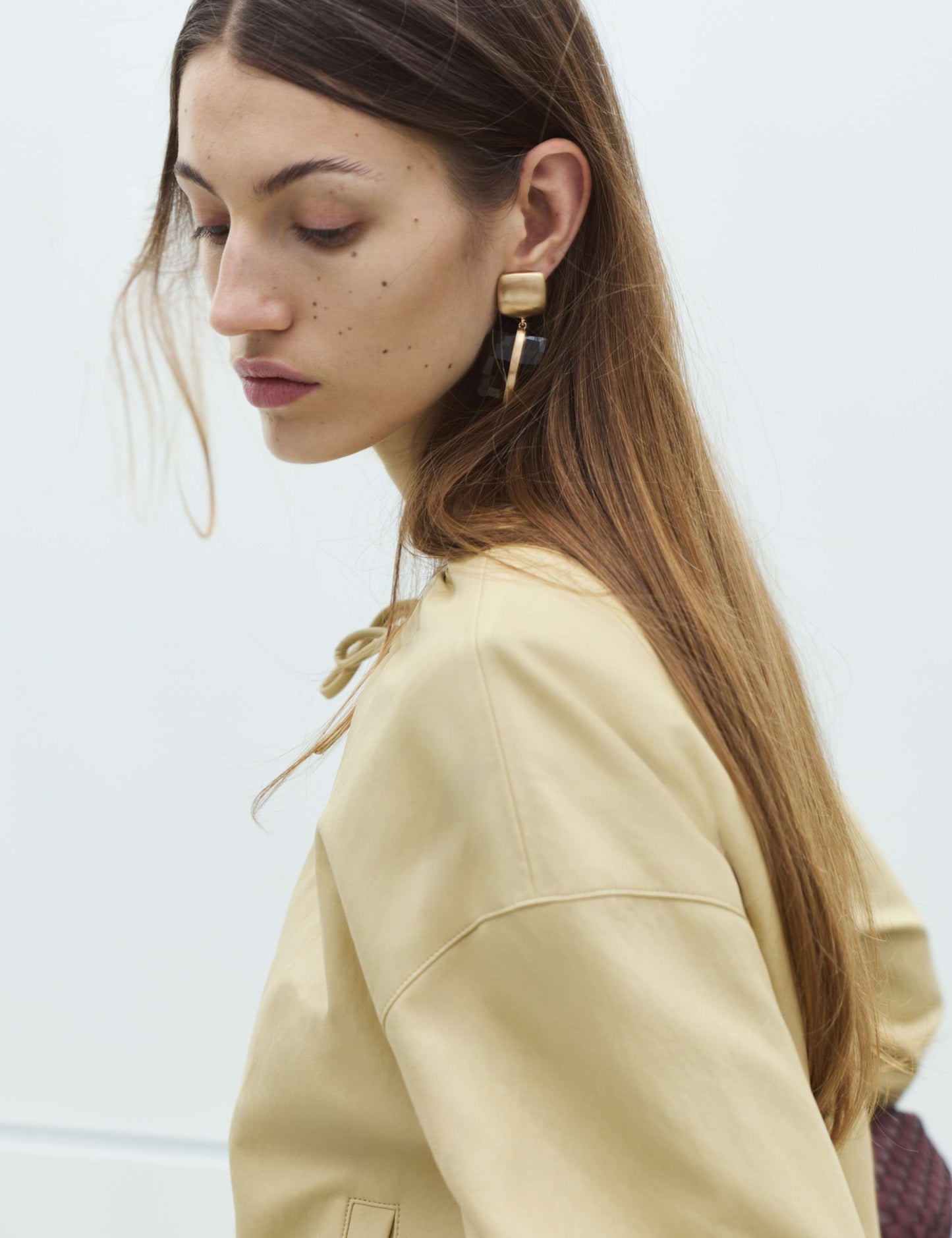 Faux Leather Neck Tie Bomber Jacket